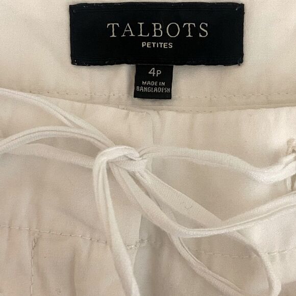 Talbots - White Heritage Lightweight Summer Capri Drawstring Pants Women's 4P - Picture 3 of 5